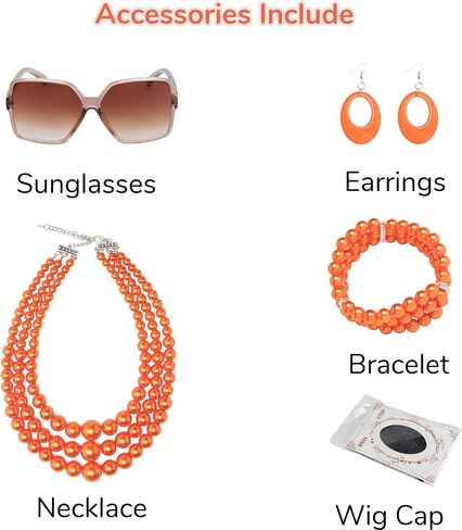 Women Rope Short Curly Red Brown Wig and Glasses Orange Jewelry Set Party Cosplay Wig in Saudi Arabia