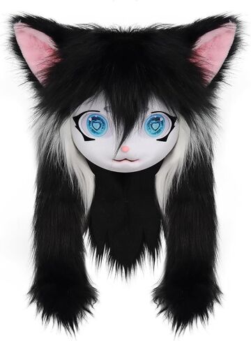SMILETERNIT الحيوان رئيس القط Fursuit قطع قناع هالوين حفلة تنكرية تأثيري حلي الدعائم in Kuwait