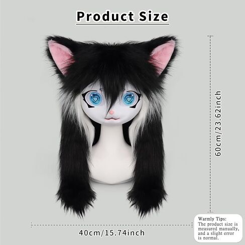 SMILETERNIT الحيوان رئيس القط Fursuit قطع قناع هالوين حفلة تنكرية تأثيري حلي الدعائم in Kuwait