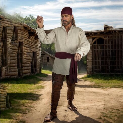 3 Pcs Pirate Costume Men Pirate Shirt Renaissance Costume Shirt Victorian Gothic Shirt Medieval Costume Cosplay in Saudi Arabia