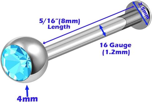4 قطعة الصلب 16 جرام Labret خواتم ثقب المجوهرات الشفاه ميدوسا ميدوسا مونرو العمودي 2.5 مللي متر الجولة 4 مللي متر كريستال المزيد من الخيارات in Kuwait