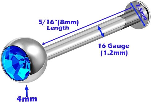 4 قطعة الصلب 16 جرام Labret خواتم ثقب المجوهرات الشفاه ميدوسا ميدوسا مونرو العمودي 2.5 مللي متر الجولة 4 مللي متر كريستال المزيد من الخيارات in Kuwait