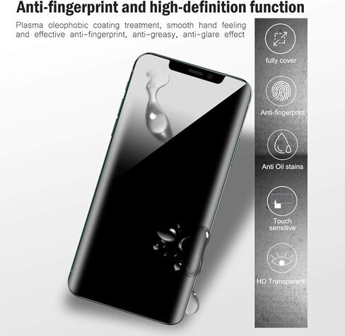QHOHQ [2 Pack] Privacy Screen Protector for iPhone 12 Pro Max 6.7 Inch, Anti-Spy Tempered Glass Film, 9H Hardness, 2.5D Edge, Scratch Resistant, Easy Install - Case Friendly in Kuwait