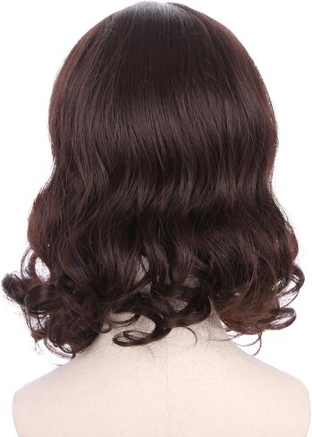 شعر مستعار بني للأطفال مع لحية للأولاد طويل مموج بني داكن وشارب ولحية شعر مستعار للحفلات التنكرية للهالوين in Kuwait