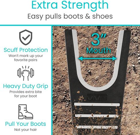 Vive Heavy Duty Boot Jack for Cowboy Boots - Shoe Horn Puller for Taking Off Boots & Shoes - Featuring Strong Rubber Remover in Saudi Arabia