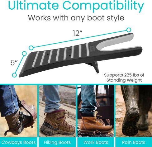 Vive Heavy Duty Boot Jack for Cowboy Boots - Shoe Horn Puller for Taking Off Boots & Shoes - Featuring Strong Rubber Remover in Saudi Arabia