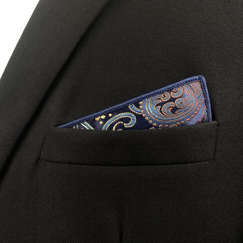 S&W SHLAX&WING Mens Pocket Square Paisley Multicolor Large for Business Wedding in Kuwait