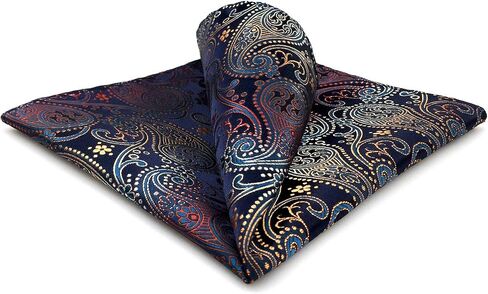 S&W SHLAX&WING Mens Pocket Square Paisley Multicolor Large for Business Wedding in Kuwait