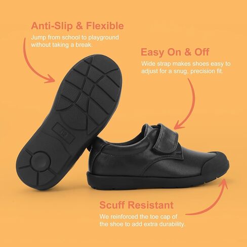 Tobfis Boy's Strap School Uniform Shoes Durable Casual Comfort Dress Sneaker(Toddler/Little Kid/Big Kid/Youth) in Saudi Arabia