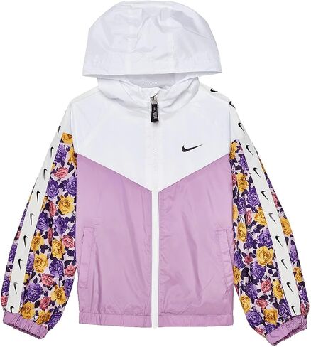 سترة Windrunner للفتيات من Nike (الأطفال الصغار/الأطفال الصغار) باللون الأبيض مقاس 6X للأطفال الصغار in Saudi Arabia