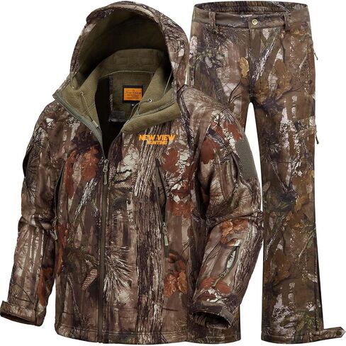NEW VIEW Camo Hunting Clothes for Men,Quiet Warm Hunting Jacket and Pants,Water Resistant Hunting Suit for Deer Duck Bow Hunt in Saudi Arabia