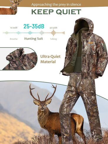 NEW VIEW Camo Hunting Clothes for Men,Quiet Warm Hunting Jacket and Pants,Water Resistant Hunting Suit for Deer Duck Bow Hunt in Saudi Arabia