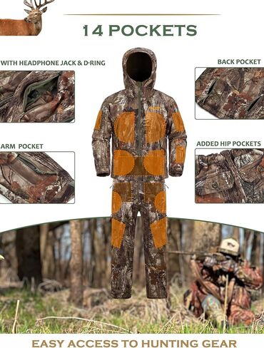 NEW VIEW Camo Hunting Clothes for Men,Quiet Warm Hunting Jacket and Pants,Water Resistant Hunting Suit for Deer Duck Bow Hunt in Saudi Arabia