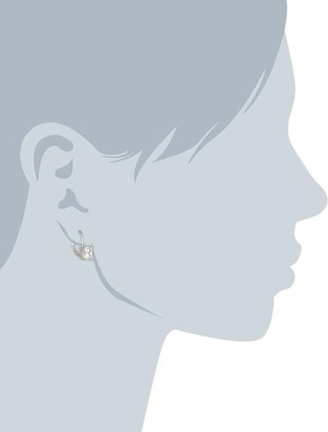 Amazon Essentials Platinum Plated Sterling Silver Round Cut Cubic Zirconia Leverback Earrings (6.5mm) in Saudi Arabia