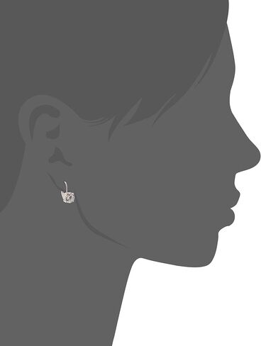 Amazon Essentials Platinum Plated Sterling Silver Round Cut Cubic Zirconia Leverback Earrings (6.5mm) in Saudi Arabia