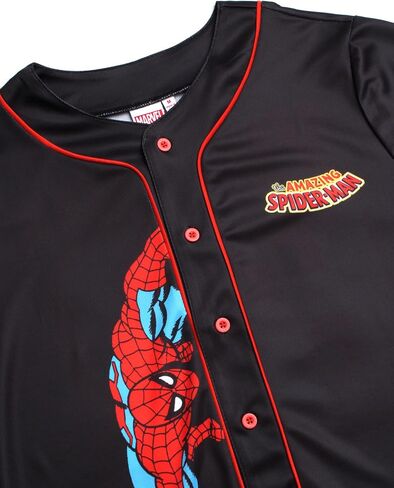 Marvel Women's Spider-Man Baseball Jersey - Novelty Fashion Spider-Man Uniform Shirt - Spidey Jersey Top for Women (S-L) in Saudi Arabia