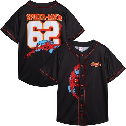 Marvel Women's Spider-Man Baseball Jersey - Novelty Fashion Spider-Man Uniform Shirt - Spidey Jersey Top for Women (S-L) in Saudi Arabia