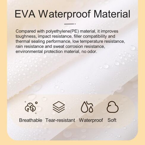 عباءات مطر للبالغين، معاطف مطر EVA قابلة لإعادة الاستخدام مضادة للماء بغطاء للرأس، سترات مطر للنساء والرجال، عبوة من 2 in Saudi Arabia