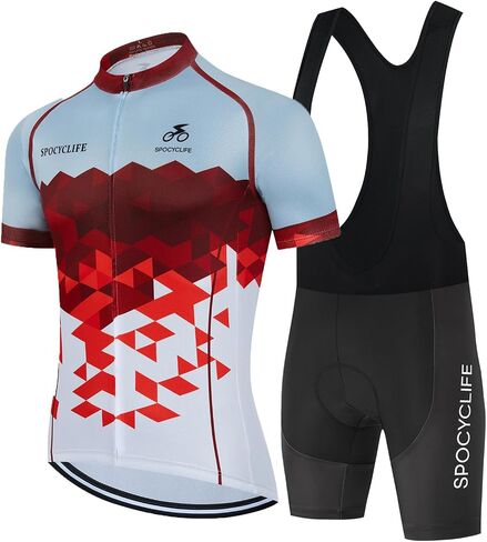 Cycling Jersey Men Set Short Sleeve Set MTB Cycling Jersey and Shorts Men Set with Gel Padded Summer in Saudi Arabia