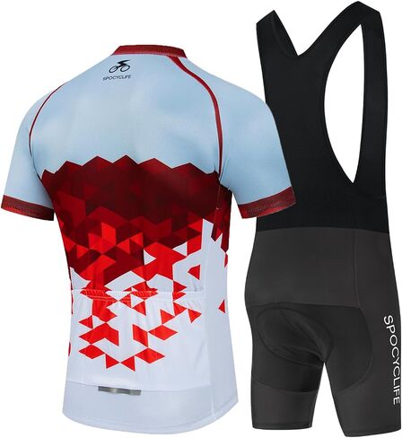 Cycling Jersey Men Set Short Sleeve Set MTB Cycling Jersey and Shorts Men Set with Gel Padded Summer in Saudi Arabia