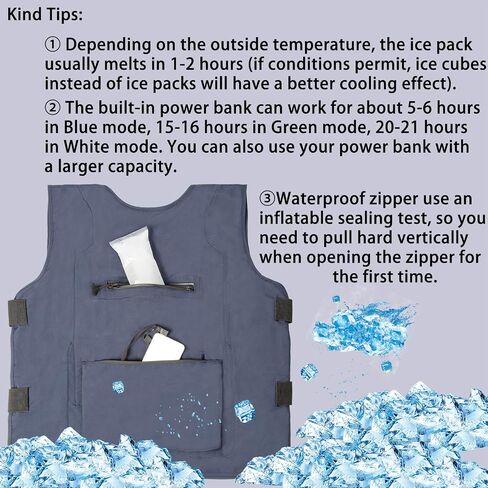 Electric Cooling Vest for Men for Hot Weather, Women Ice Vest for Men Keep Cool in the Heat, Cooling Vests for Adults Body Cooling Products for Hot Weather, Ice Pack Vest & Battery, Cool Vest for Men in Saudi Arabia