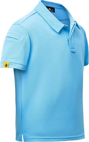 Boys Polo Shirt Short Sleeve Button Down Shirt Moisture Wicking Golf Shirts Performance Polo Shirts for kids in Saudi Arabia