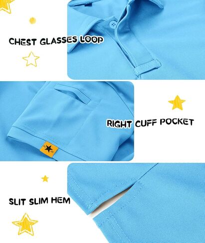 Boys Polo Shirt Short Sleeve Button Down Shirt Moisture Wicking Golf Shirts Performance Polo Shirts for kids in Saudi Arabia