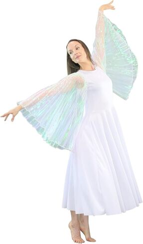 فستان Danzcue النسائي Praise Dance بطول كامل وأكمام جناح in Kuwait
