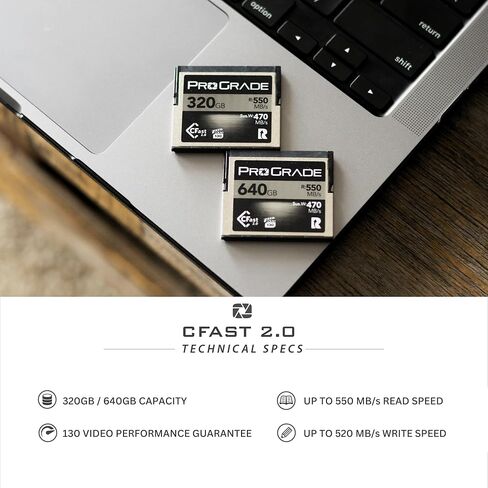 بطاقة ذاكرة ProGrade الرقمية CFast 2.0 كوبالت (640 جيجابايت) in Kuwait