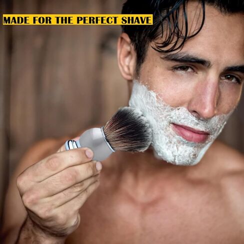 Pearl Pure Badger Shaving Brush- Brass Metal Handle | Classic & Elegant Shaving brush | Luxury Shaving Brush | 24mm Knot Size | Shaving Accessory for Men | Father's Day Gift (Silver) in Saudi Arabia