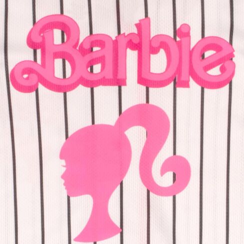Barbie Girls Baseball Jersey - Mesh Short Sleeve Button Down Sports Shirt Graphic Print for Kids in Saudi Arabia