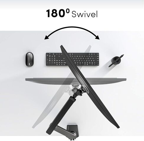 حامل شاشة فردي ممتاز من EVEO - حامل ذراع شاشة واحدة مقاس 17 إلى 32 بوصة، حامل شاشة زنبركي قابل للتعديل، حامل شاشة VESA لتركيب شاشة الكمبيوتر. حامل أذرع شاشة دوارة كاملة الحركة. in Kuwait