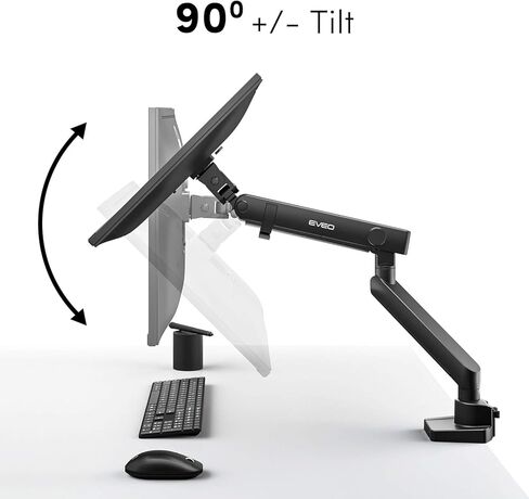 حامل شاشة فردي ممتاز من EVEO - حامل ذراع شاشة واحدة مقاس 17 إلى 32 بوصة، حامل شاشة زنبركي قابل للتعديل، حامل شاشة VESA لتركيب شاشة الكمبيوتر. حامل أذرع شاشة دوارة كاملة الحركة. in Kuwait