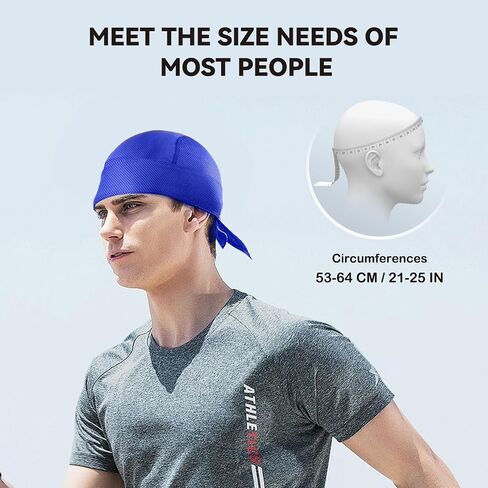 6 Pack Breathable Doo Rags for Men, Sweat Wicking Dew Rags, Cooling Do Rag Skull Cap Helmet Line for Men in Saudi Arabia