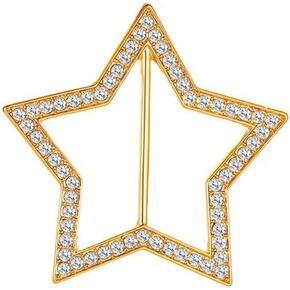 Sparkling Star of David Brooches Pins Lucky Hexagram Safty Pin Chic Suit Dress Jacket Lapel Pin Gift for Women Men