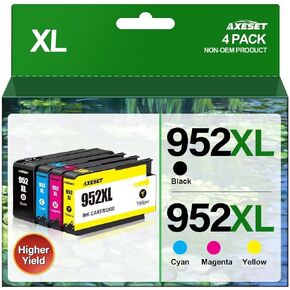 952XL Ink Cartridges Combo Pack for HP 952 XL Ink Cartridges HP952XL Replacement for HP Officejet Pro 7740 Ink Cartridges Work for HP 7740 8710 8720 8210 8715 Printers (Black,Cyan,Magenta,Yellow)