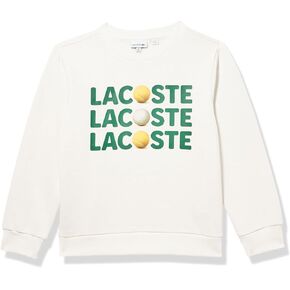 Lacoste Kids' Long Sleeve Crew Neck Large Wording W/Tennis Ball Sweatshirt