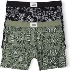 happy nation Girls Cotton Boxer Briefs Underwear, Pack of 2
