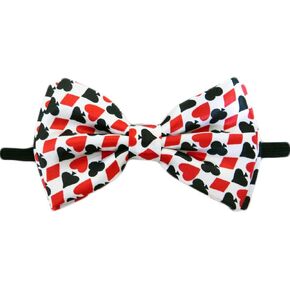 Novelty Mens Playing Cards Gambling Casino Bowtie - White - One Size Bow Tie