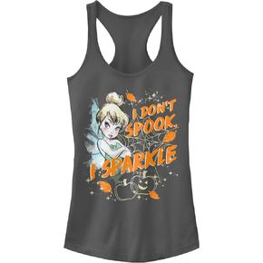 Disney Women's Tinker Bell Sparkle Not Spook Slim Fit, Scoop Hem Racerback Tank