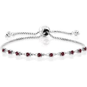 Gem Stone King 925 Sterling Silver Blue Tanzanite Tennis Bracelet For Women (0.80 Cttw, Gemstone Birthstone, Fully Adjustable Up to 9 Inch)