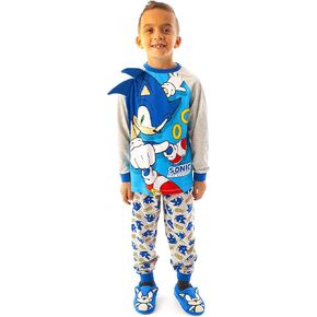 Sonic The Hedgehog Pyjamas Boys Kids Character Costume Blue PJs