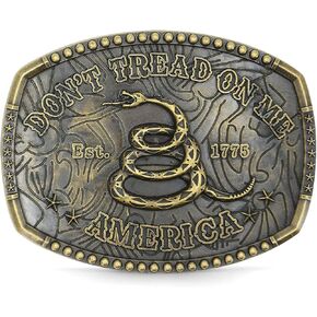 Belt Buckles Men Western Cowboy - Don't Treat On Me Belt Buckle Western Belt Buckles for Men Snake Belt Buckle Women Mens Belt Buckle Silver Belt Buckle, (cowboys, green tongs, M)