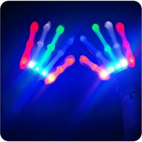 Light Up Gloves 5 Color 6 Modes LED Gloves for Kids Halloween Gift Cool Toys for 4-12 Year Old Kids