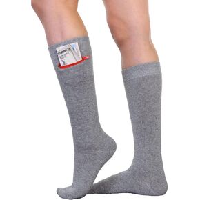 Moisture Wicking Crew Socks - Anti Pickpocket Dress Socks for Women and Men w/Hidden Pocket