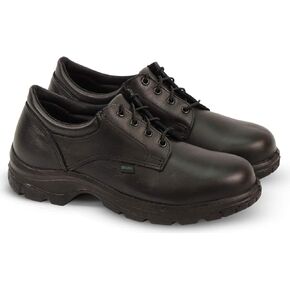 Thorogood Soft Streets Plain Toe Oxford Work Shoes for Men - Premium Black Leather with Comfort Insole and Slip-Resistant Outsole; Berry Compliant and Postal Certified