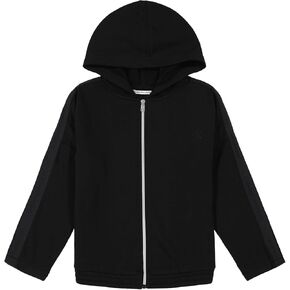 Calvin Klein Girls' Logo Sweatshirt, Fleece Hoodie with Full-Zip Front & Functional Pockets