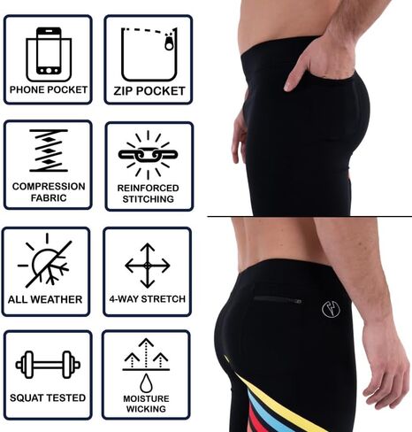 Kapow Meggings Performance Pro Range - Mens Compression Leggings with Pockets for Athletic Workout Performance in Saudi Arabia