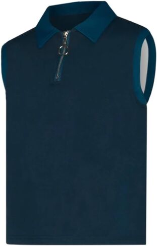 Hazy Shade of Winter Sleeveless Polo Junior Golf Outfit UPF50+ YKK Zipper for Tweens and Teens 8-18 Years Old in Saudi Arabia