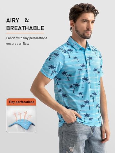 Rodeel Men's Golf Polo Shirt Short Sleeve Sun Protection Outdoor Sport Shirts in Saudi Arabia